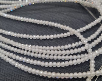 2.50 mm White moissanite beads & 4 MM Black moissanite beads| Faceted Beads|AAA Grade | Diamond Necklace, Bracelet