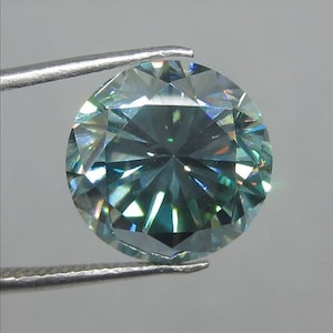 Round Cut Light Blue Moissanite Diamond , Handmade | 4.11 Carat , VVS 1 Excellent Cut/ Engagement ring& other Diamond Jewelry