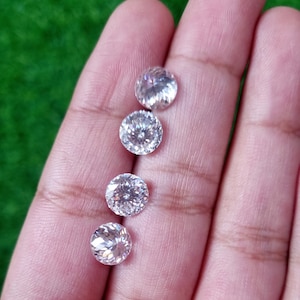 8 MM Full White Portuguese Cut / Round Shape Moissanite Diamond / Making For Engagement Ring & Moissanite Necklace
