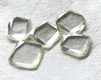 Clear white moissanite slice - Square Cut  for Jewelry Making