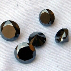 Black Moissanite Round Cut|2  CT&#39;s| Loose Moissanite |faceted Diamond| Used For Diamond Ring.