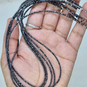 2 MM Black Moissanite Beads / AAA Grade/ Excellent Cut /Making For Moissanite Necklace & Other Diamond Jewelry
