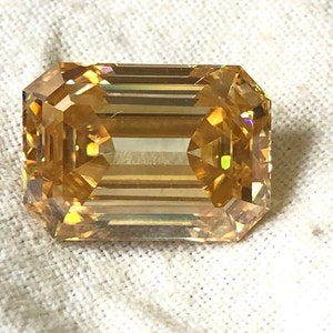8.88 Ct Emerald Cut Loose Moissanite Diamond | Handmade | VVS Yellow Moissanite | Engagement Ring & Diamond Jewelry , Gift For Her