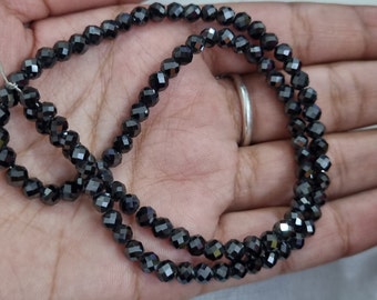 5 MM Black Moissanite Beads/AAA Grade/Faceted diamond| making for Diamond jewelry & Moissanite Jewelry