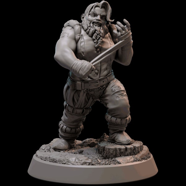 32mm/75mm Female Dwarf Miniature for Gaming, Painting or display