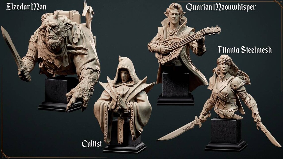 Fantasy Busts for Painting and Display Etsy