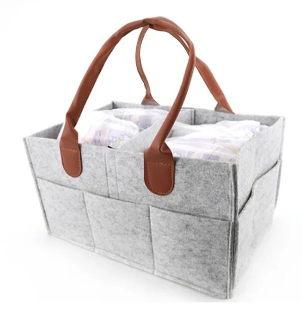 Panier de Rangement en Feutre Pour Bébé, Sac à Canapés Bébé avec Poignée, Caddy Langer, Porte-Couche