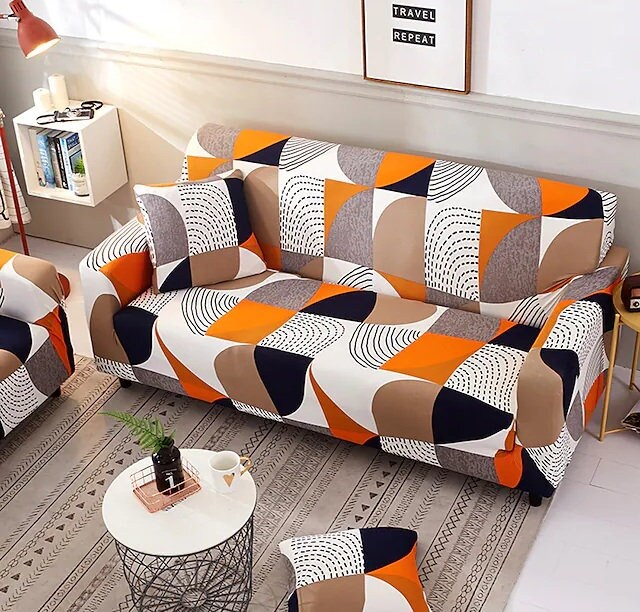 Housse de Canapé Multicolore/Housses en Polyester Imprimé Neutre Pour La Décoration Maison/Pour Le S