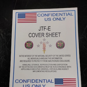 US Government Confidential National Security Document Heavy Paper Cover Sheet Sign | FREE US Shipping