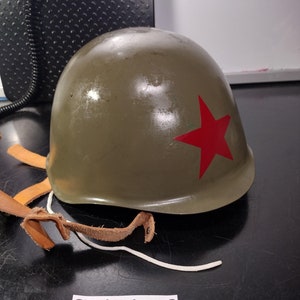 Military Steel Helmet with Red Star (Size Unknown Bulgarian?) (Helmet 2)