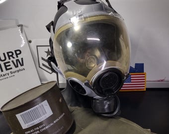 MSA Millennium Gas Mask With New Filter, Bag, & Protection Hood! (Size M Mcu-2/P) | FREE US Shipping! (Gas Mask 10)