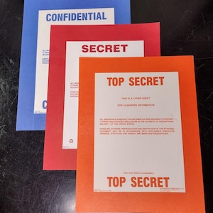 3x US Government Top Secret Document Cover Sheets | FREE US Shipping - Etsy