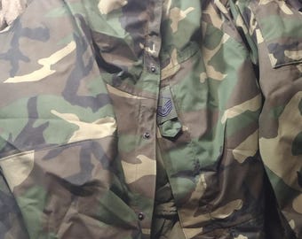 Us Army Woodland Camo Goretex Jacket With Hood