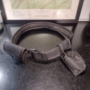 Police Duty Belt With Handcuff & Magazine Pouches (Size: Large) | FREE US Shipping!