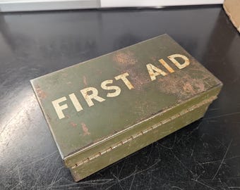 Metal First Aid Kit With Contents! US Military | FREE Shipping!