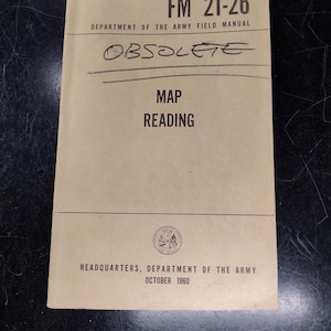 US Army Map Reading Ephemera Pamphlet Booklet w/ Fort Knox Map (October 1960 - FM 21-26)