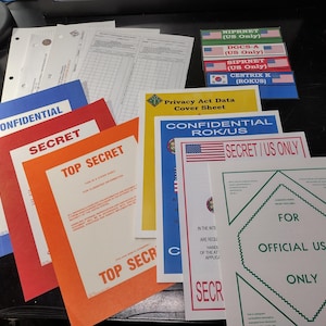 US Government/Military Top Secret Document Sheet Bundle | FREE US Shipping