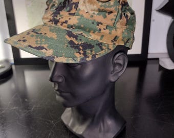 US Marine Corps Hat Woodland Digital Camo Garrison Hat (Size: Small or X-Small) | FREE US Shipping!