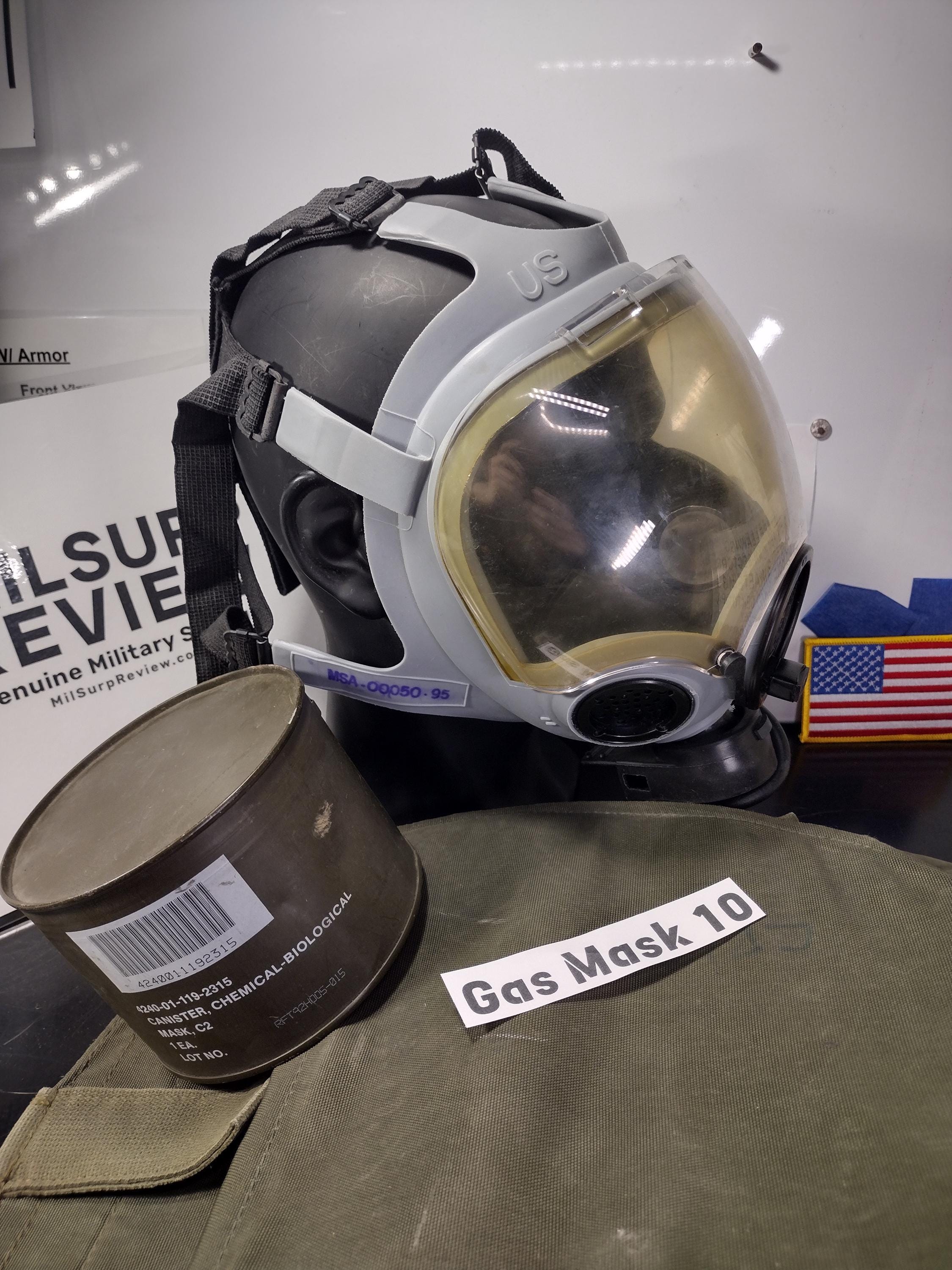 MSA Millennium Gas Mask With New Filter, Bag, & Protection Hood
