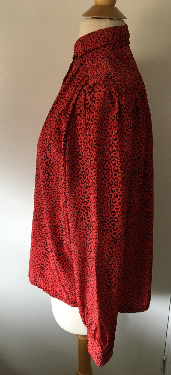 BEAUJOLAIS Vintage 80's Red & Black Leopard Print… - image 6