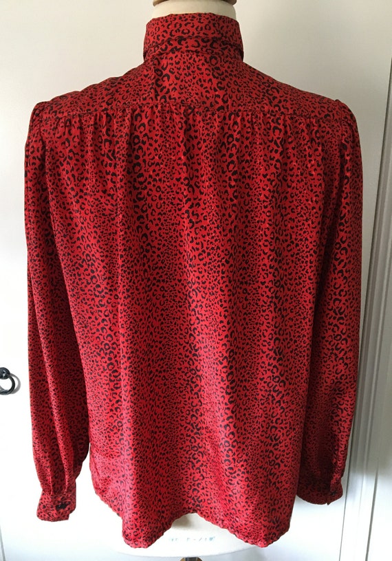 BEAUJOLAIS Vintage 80's Red & Black Leopard Print… - image 3