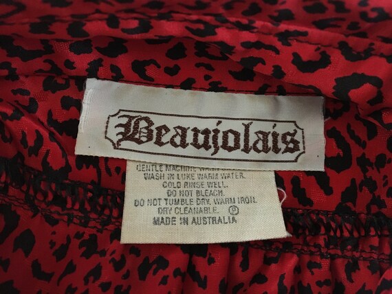 BEAUJOLAIS Vintage 80's Red & Black Leopard Print… - image 7