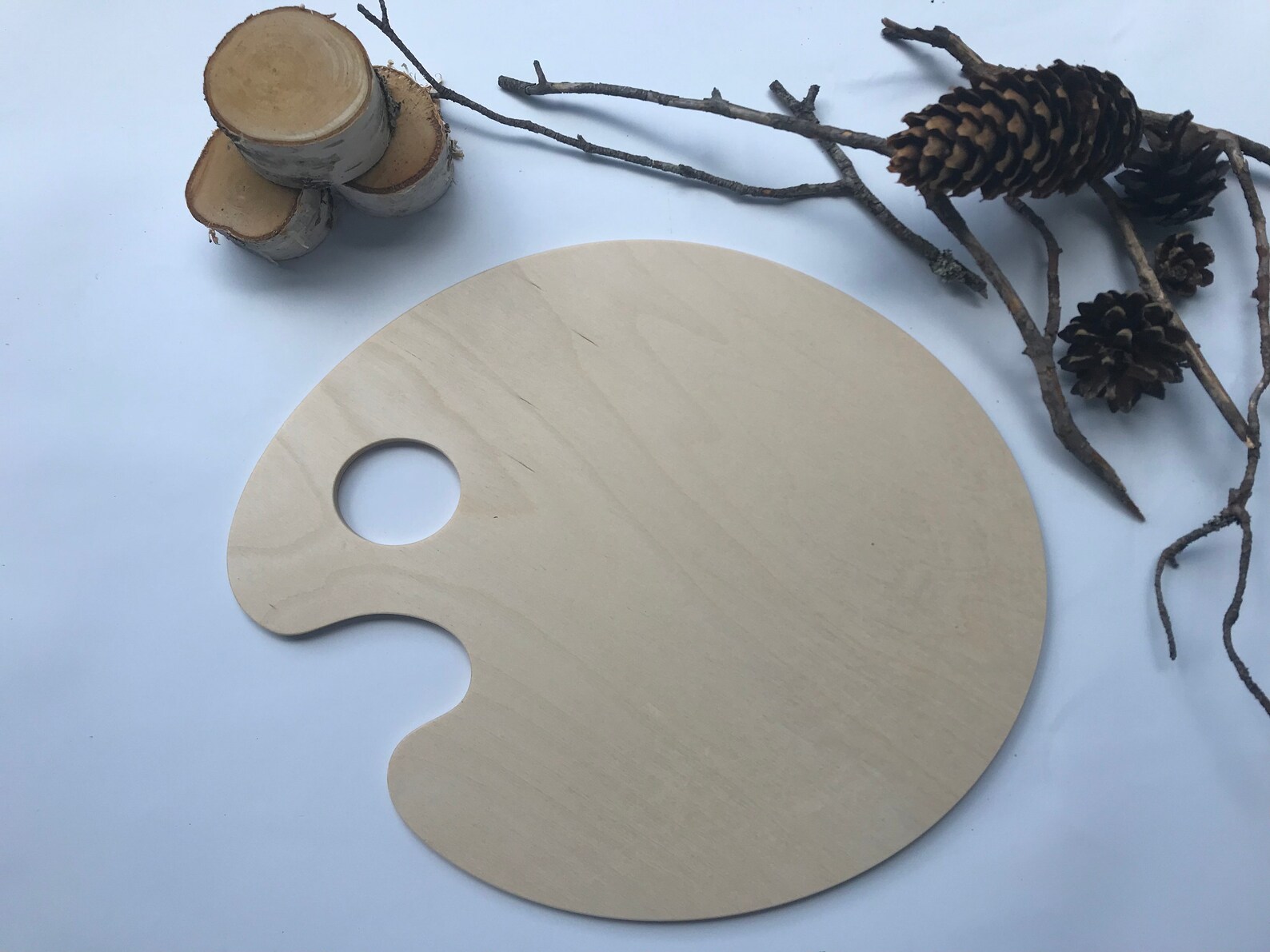 Painters Palette Artist Paint Holder With Thumb Hole Art Class Gift for Painter Plywood Cutout