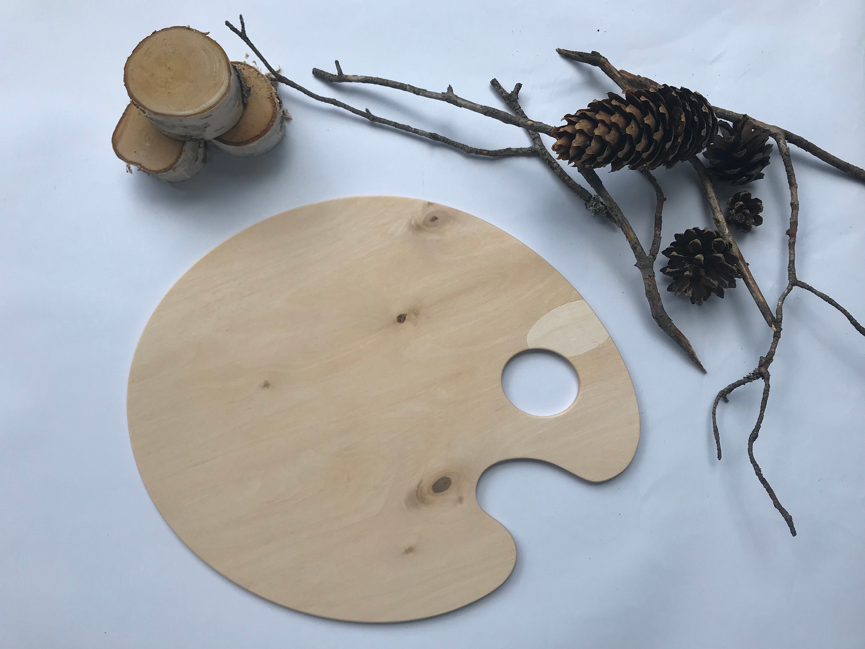 Painters Palette Artist Paint Holder With Thumb Hole Art Class Gift for Painter Plywood Cutout