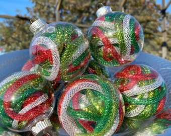 Christmas Ornaments Decorations, Whimsical Red Green Sets Christmas Tree, Whimsy Wreath Home Decor