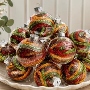 Thanksgiving Ornaments Fall Decorations, Autumn Red Orange Green Brown Decor, Wreath Garland Tabletop Tree Hanging Baubles Balls