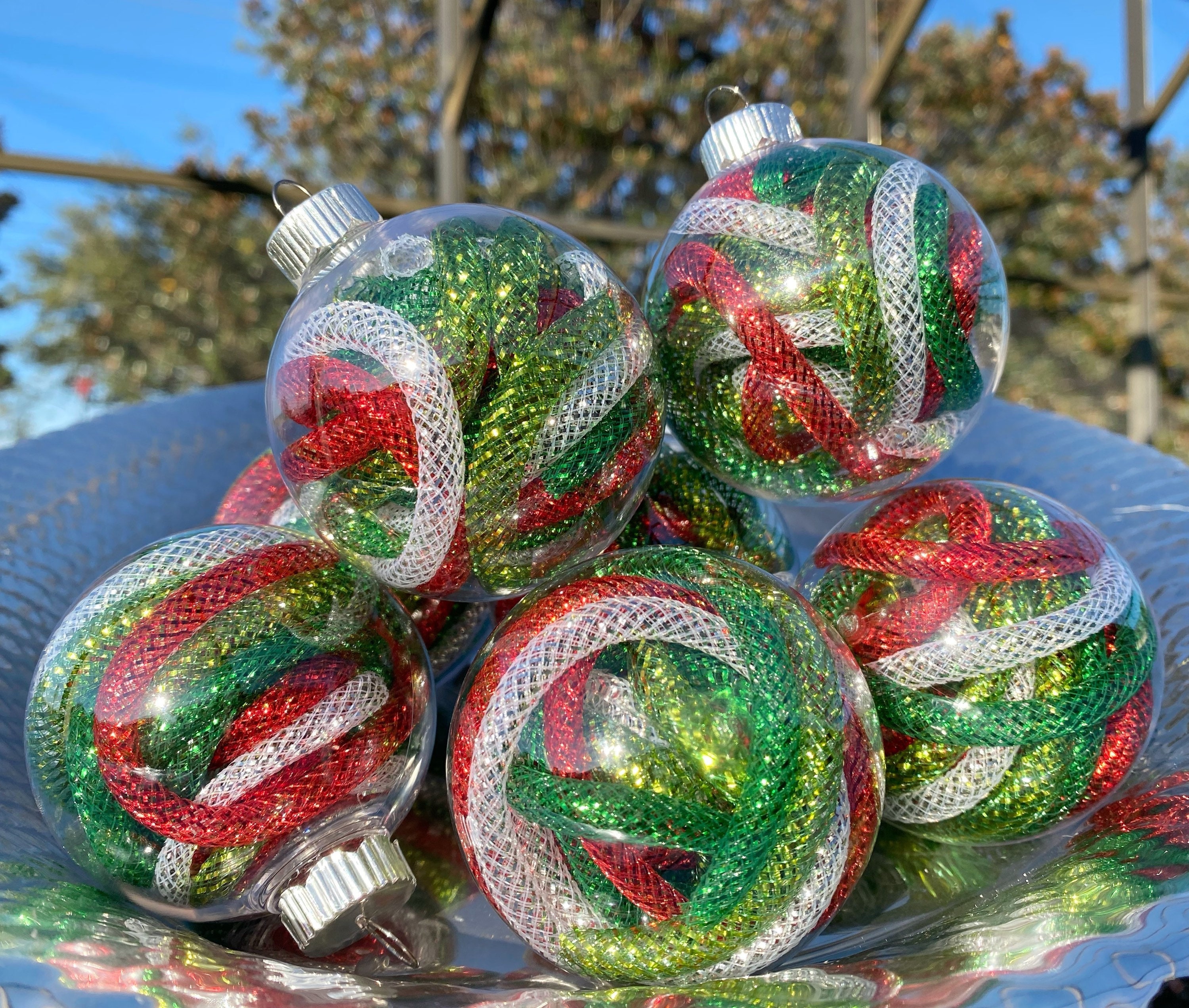 Red & Green Glitter Twisted Twirl Pick Christmas Picks and Sprays