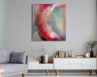 Large Abstract Painting, Contemporary Art, Pink Painting, Romantic Painting, Original Art, Modern Wall Art, Canvas Art, Canvas Wall Art,