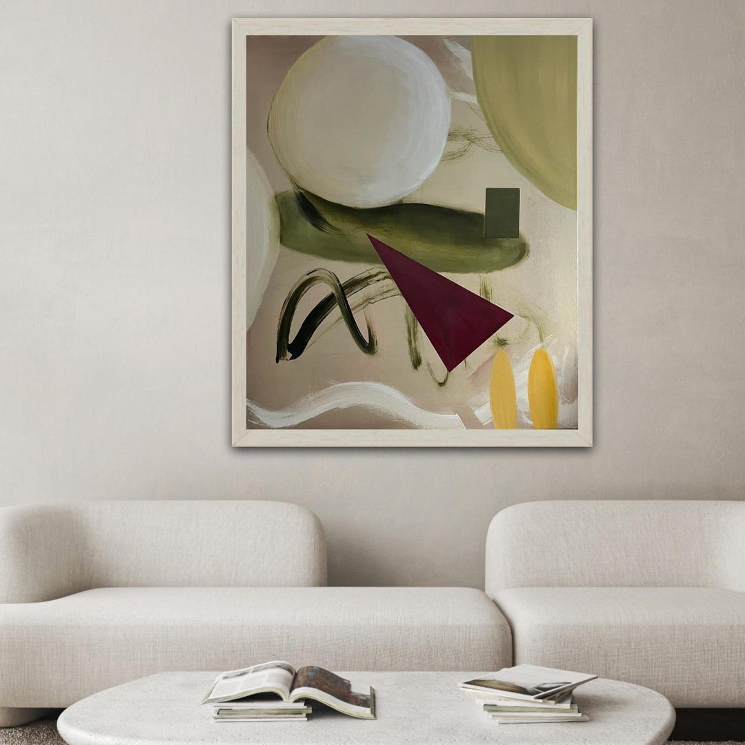 Sage Green Beige Abstract Fine Art Print Geometric Minimalist Modern ...