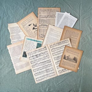 Vintage Book Pages Set - Mixed Old Book Pages for Junk Journaling, Scrapbooking & Collage - Antique Paper Ephemera Pack
