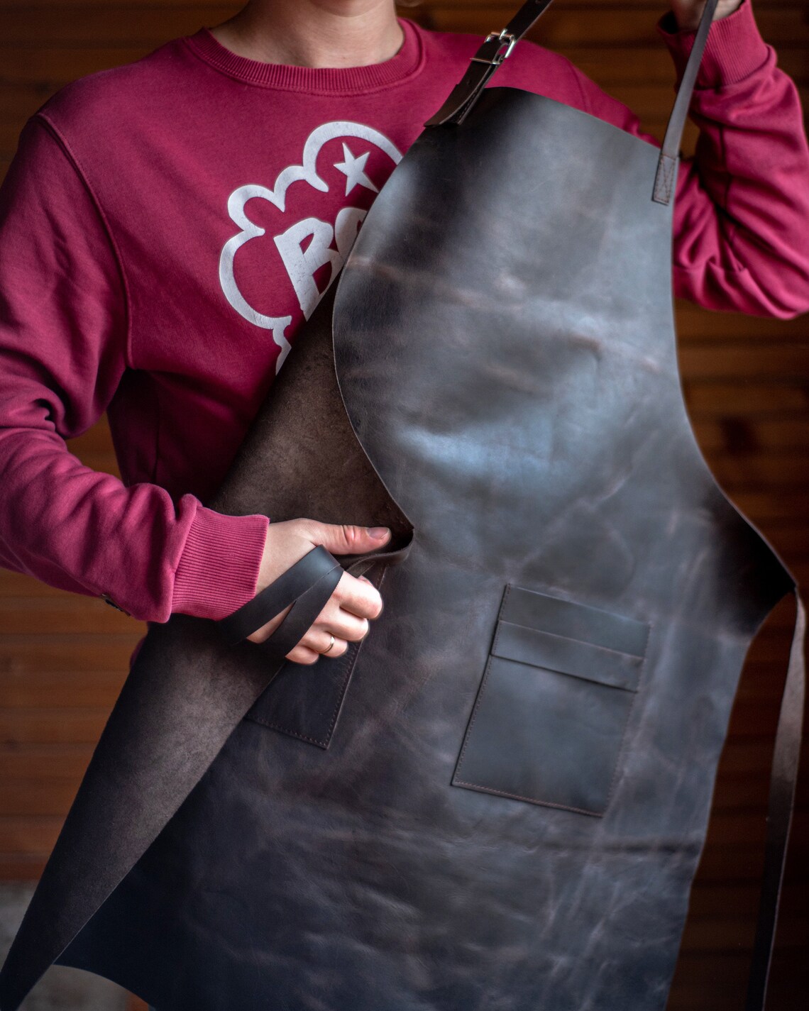 Custom Apron With Pockets Leather Apron for Men Personalized Etsy