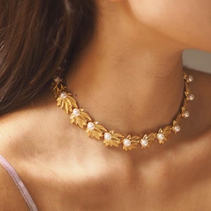 Bold Gold Statement Necklace Chunky Gold Women Necklace