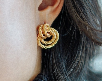 Gold Knot Stud Earrings, Everyday Jewelry