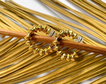 Spacer Beaded Hoop Earrings, Everyday Gold Hoops, Modern Minimalist Earrings