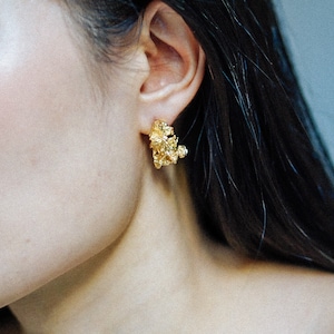 Unique Gold Stud Earrings, Geometric Gold Studs, Big Statement Stud Earrings for her