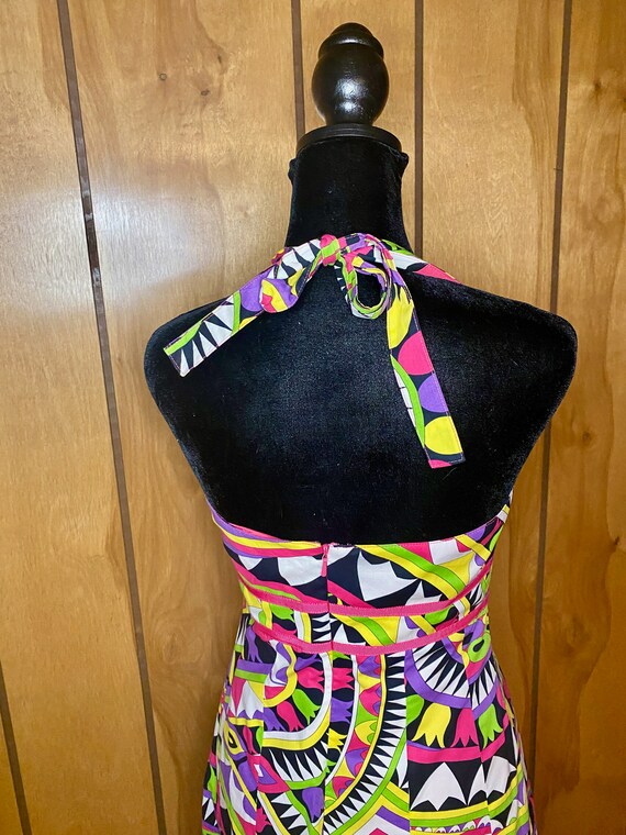 1990's Abstract Print Halter Dress, Fun and Funky… - image 5