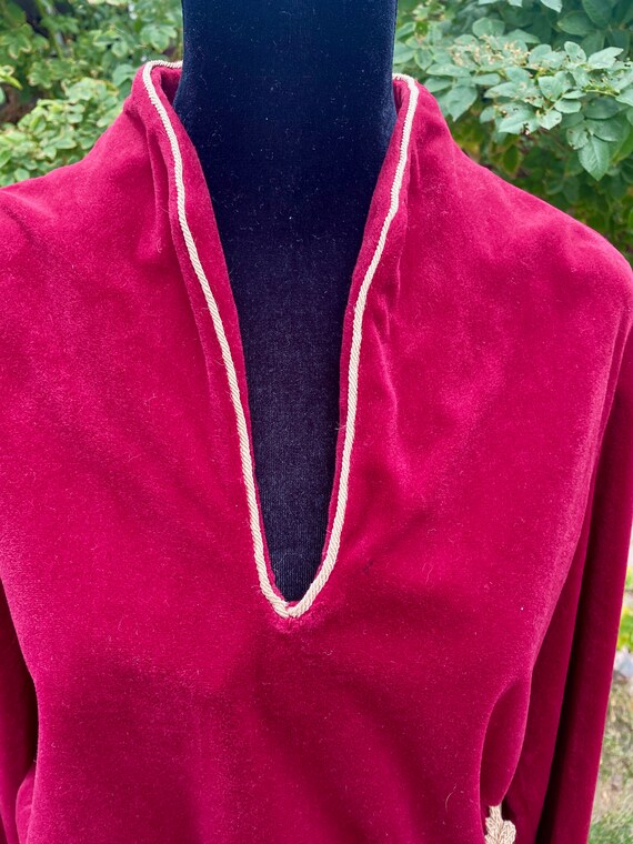 Vintage JSE Inc California Burgundy Velour Dress,… - image 5