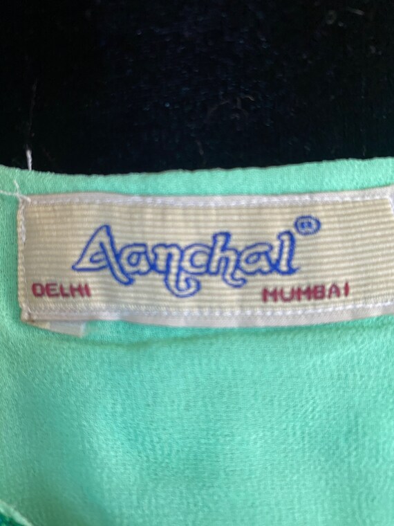 Aanchal Kaftan,Vintage Kaftan, Teal Blue Kaftan D… - image 4