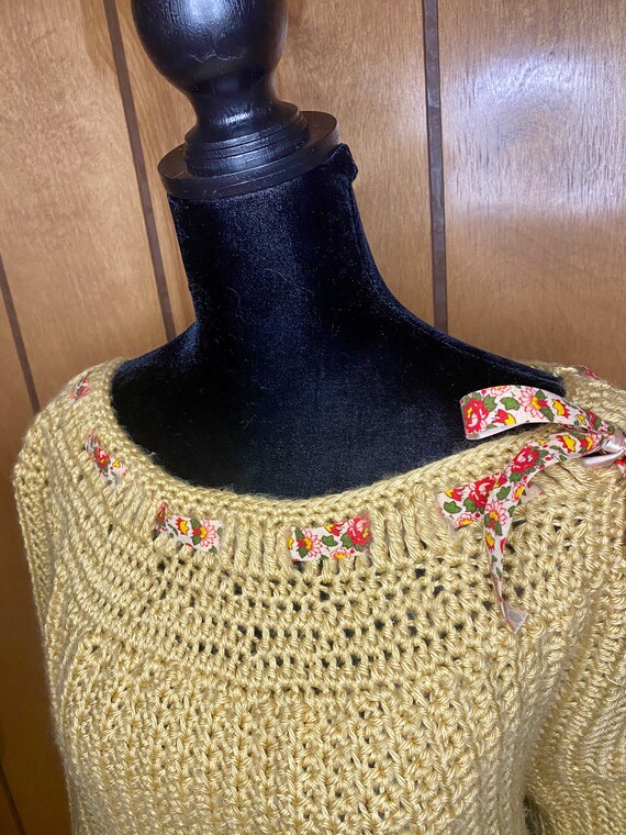Handmade Vintage Crochet Sweater Dress - image 3