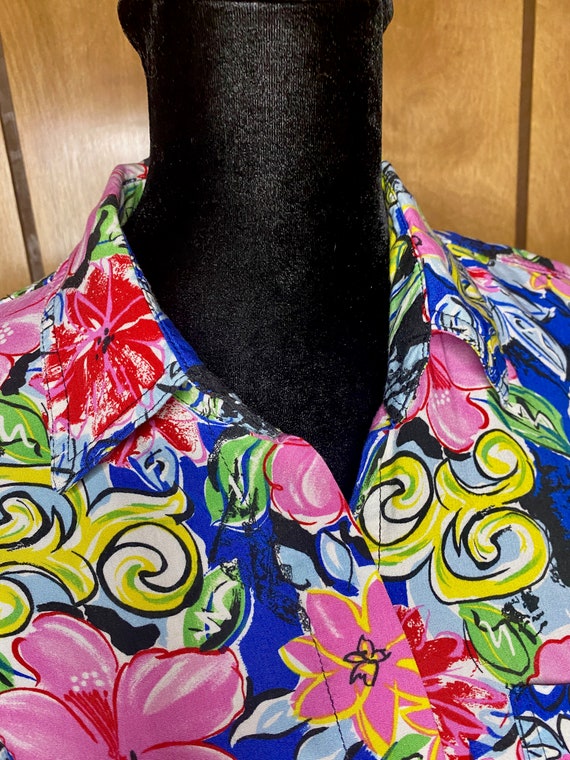 1990's Vintage Hawaiian Shirt, Retro Tropical Shi… - image 3