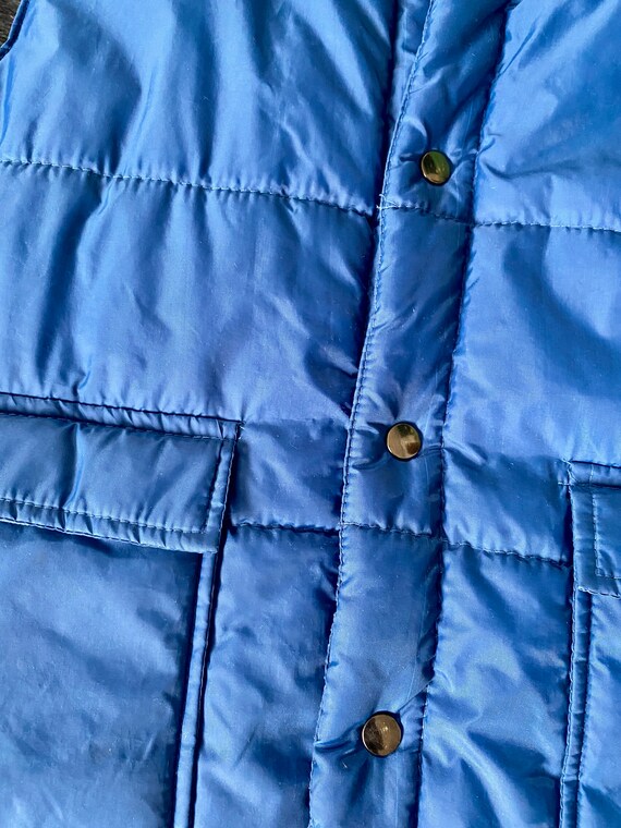 90's Vintage Weather Breaker Puffer Vest, Navy Bl… - image 9