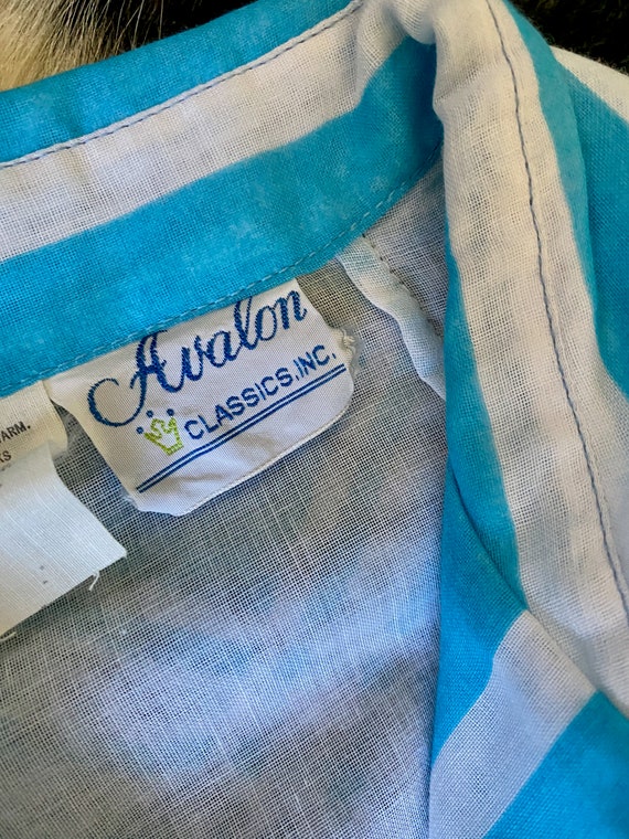 Vintage Avalon Classics Inc. Blue and White Plaid… - image 8