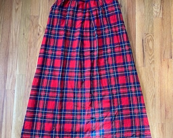 Vintage Pendleton Wool Skirt, Red Plaid Long Pendleton Skirt, Pendleton Wool, Plaid Skirt