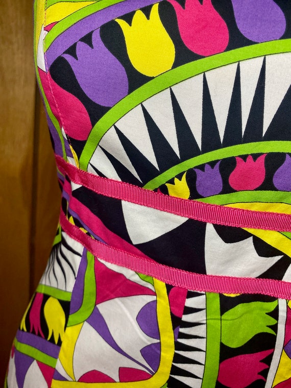 1990's Abstract Print Halter Dress, Fun and Funky… - image 3