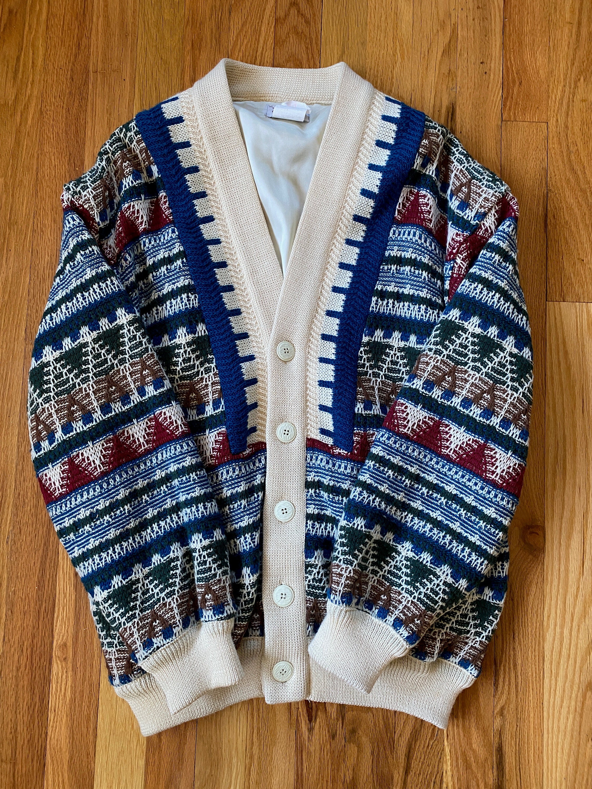 1970's Vintage Tundra Button Down Sweater, Vintage Grandpa 1970's Vintage Tundra Button Down Sweater, Vintage Grandpa