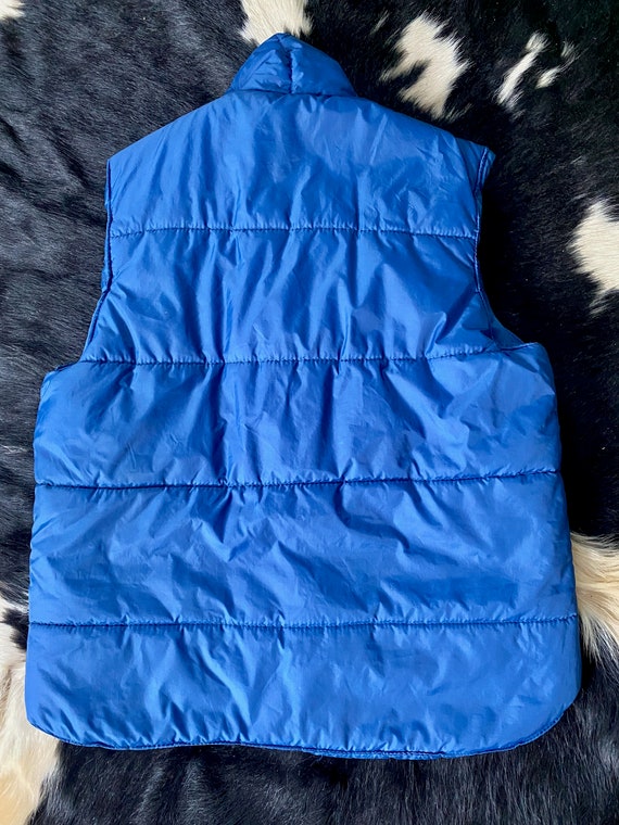 90's Vintage Weather Breaker Puffer Vest, Navy Bl… - image 8